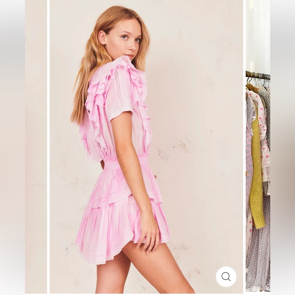 Loveshackfancy Natasha Mini Dress in Peony Pink - Picture 3 of 7